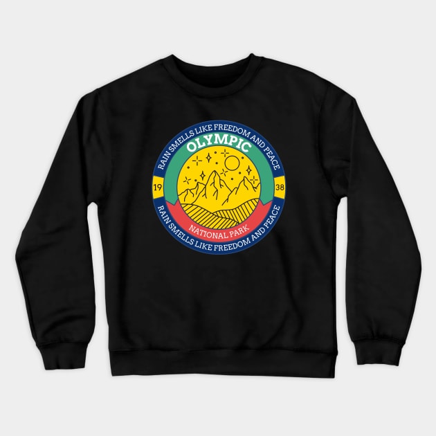 Olympic National Park Hiking Camping Outdoors Outdoorsman Crewneck Sweatshirt by Tip Top Tee's